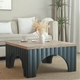 thumbnail image 2 of Modern Coffee Table With Solid Wood - Black Base For Lounge Decor Wooden Natural Grain, Ideal Relaxing In Living Rooms, 2 of 5
