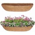 thumbnail image 1 of Nvzi 2PCS Coco Liner Trough Coco Liner for Planters, 36inch Half Moon Shape Trough Coco Coir Coconut Fiber Replacement Liner for Window Box, Wall Trough Planter, 1 of 4