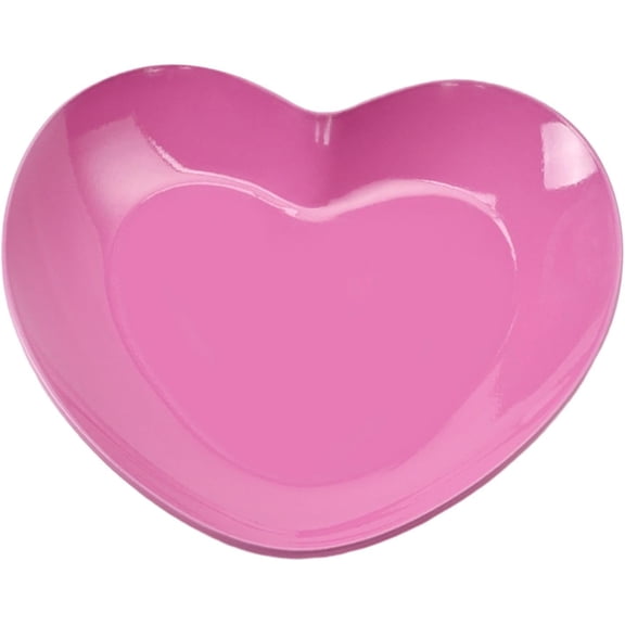 Nvzi Heart Shape Tray Jewelry Storage Tray Decorative Stackable Rings Earrings Organizer Metal Tray for Countertop , Dark Pink