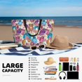 thumbnail image 3 of Yiaed Watercolor Owl Print Large Capacity Beach Travel Bag - Waterproof Zipper Vacation Tote for Sandproof Storage, and Camping, 3 of 5