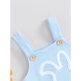 thumbnail image 6 of Elippeo Toddler Boys and Girls Easter Romper 6 12 18 24 Months Sleeveless Button Down Rabbit Embroidery Overalls Jumpsuit Baby Summer Clothes, 6 of 10