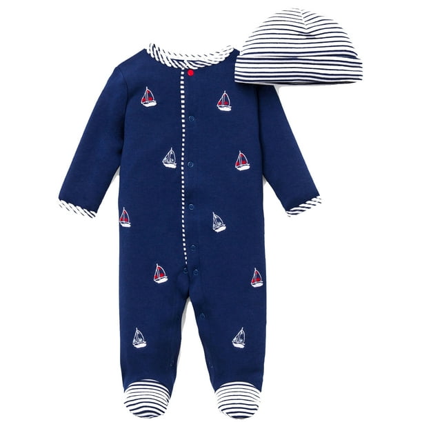 Little Me - Little Me Sailboat Nautical Snap Front Footie Pajamas with ...