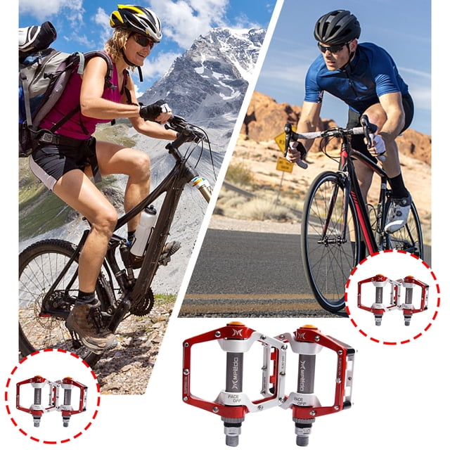 Xihbxyly Pedal de Bicicleta de Aleación de Aluminio, Diseño de Rodamiento Antideslizante, Función de Absorción de Impactos, Tecnología Cnc Duradera, Cómoda Absorción de Vibraciones, Ciclismo de Monta
