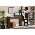 thumbnail image 5 of Baxton Studio Foster Modern and Contemporary Walnut Brown Finished Wood Storage Desk with Shelves, 5 of 6