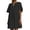 Black, variant on Women's Flowy Mini Dress Casual Short Sleeve V Neck Loose Summer Dress Comfortable Lightweight Stylish Flutter Hem