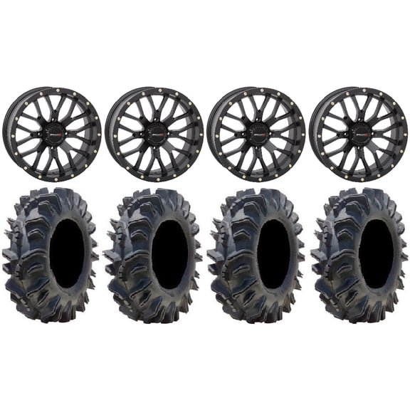 System 3 ST-3 Black 18" Wheels 34" Terminator Tires Sportsman RZR Ranger