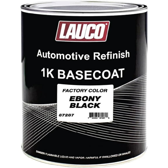 LAUCO 1K Basecoat Ebony Black – Automotive Refinish Paint – Factory Color Match – 1 Gallon – Spray Gun Ready – Mixing Ratio 1:1