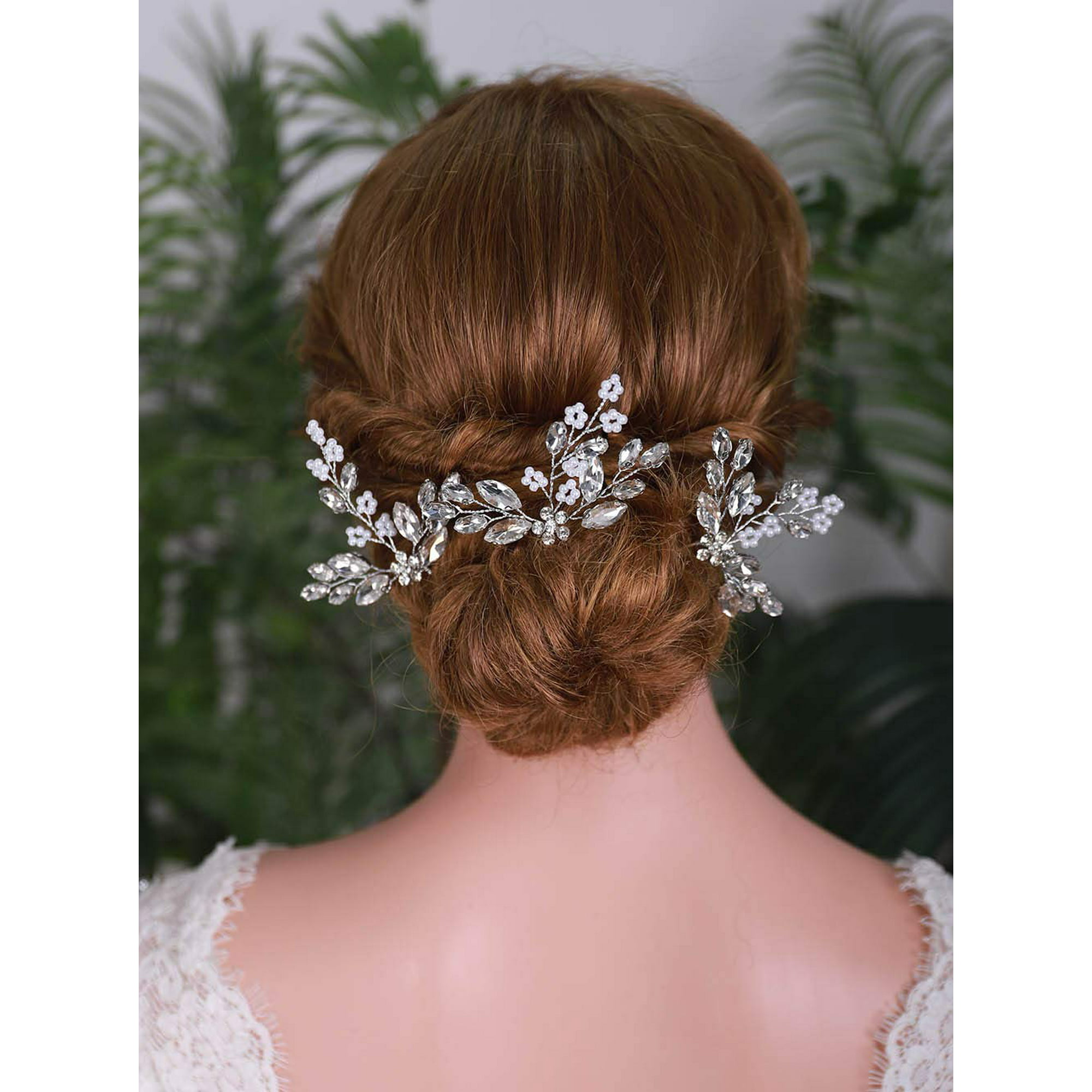 3 PCS Hair Pins Flower Crystal Bridal Hair Accessories for Bride and  Bridesmaids Wedding Hair Piece (Rose Gold) | Walmart Canada