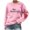 Pink-1, variant on bbymog Fashion Women's Print Casual Long Sleeve Round Neck Ladies Loose Sweatshirt Tops Blouse White-2 XL