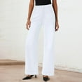thumbnail image 2 of MIXUE Jeans For Women Solid Color High Rise Trouser Trousers Activewear,White,XXXL, 2 of 5