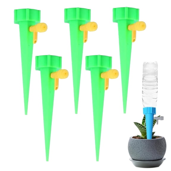 5-Pack Self Watering Spikes for Plants – Adjustable Automatic Drip Irrigation Devices for Indoor & Outdoor Garden, Compatible with Most Bottles