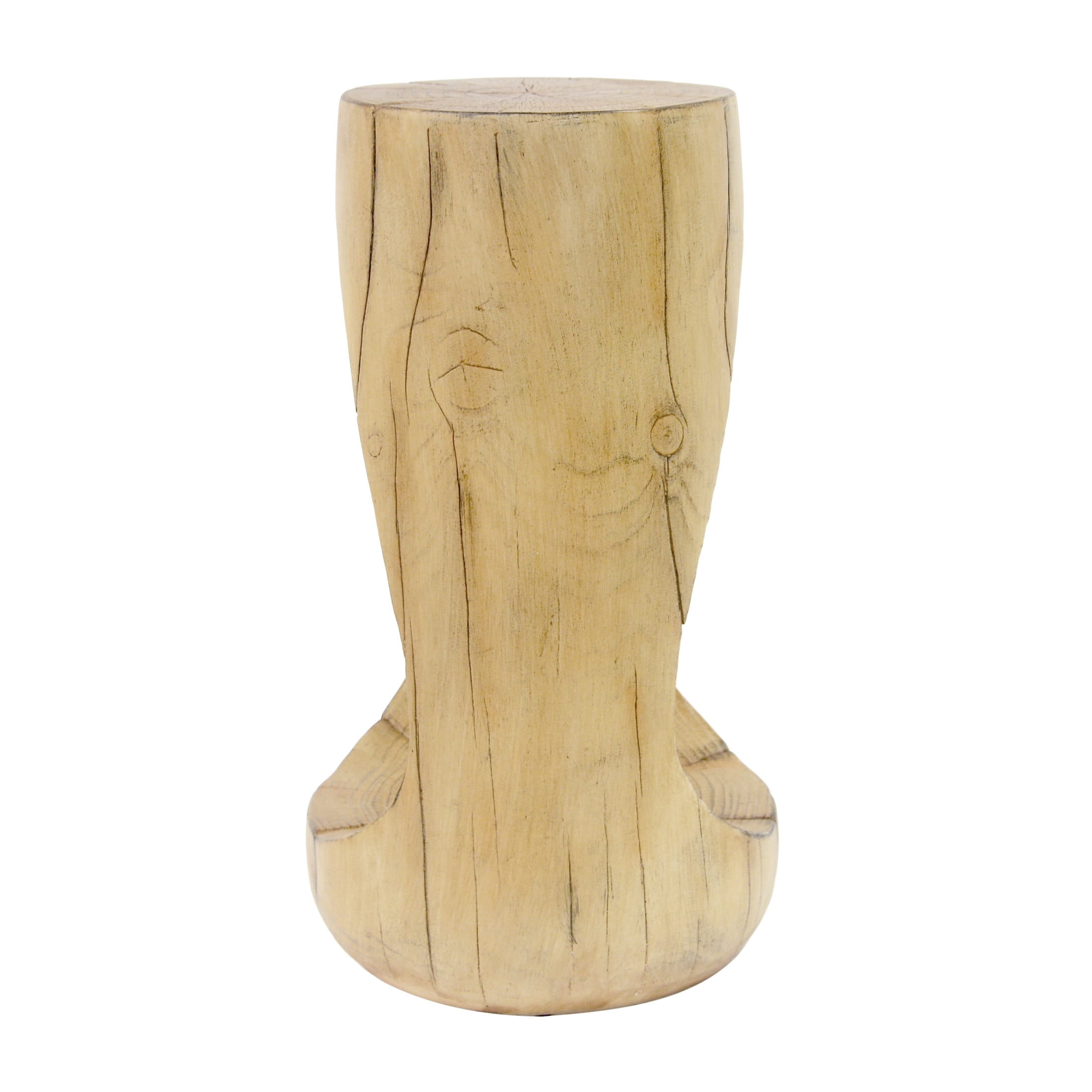 Christopher Knight Home 26.5" Natural Wood Grain Round Hollow MGO Outdoor Side Table with Wide Base, Natural