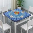 thumbnail image 3 of Decorative Bohemian Floral Square Tablecloth 36x36 Inch with Stretch Fit for Various Tables, 3 of 6