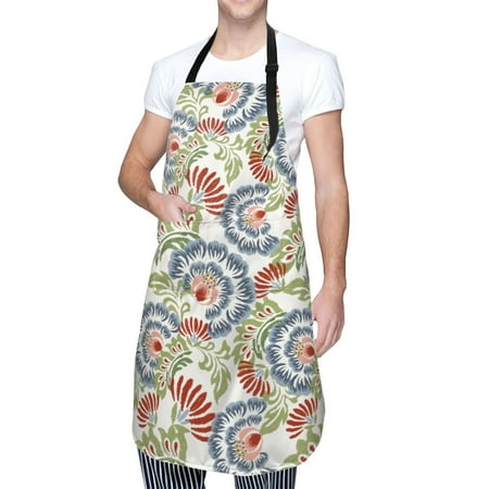 

Cauagu Paisley Floral 5 Aprons with Pockets Waterproof Apron for Women Kitchen Cooking Apron Adjustable Bib Aprons Chef Apron for Cooking Drawing Crafting