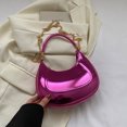 thumbnail image 4 of Bolsa de hombro con cadena para mujer, bandolera femenina sencilla de piel sintética con media luna brillante Tmvgtek Para Estrenar, 4 of 9