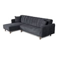 thumbnail image 4 of Sala Modular Sofá Cama Reversible De Velvet Gris Oxford Beehive Memory Foam Modelo Bottari, 4 of 8