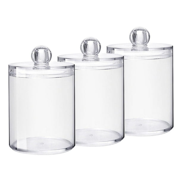 3 Uds Tarro de Organizador de Maquillaje de Tocador Bola de Hisopo de Algodón