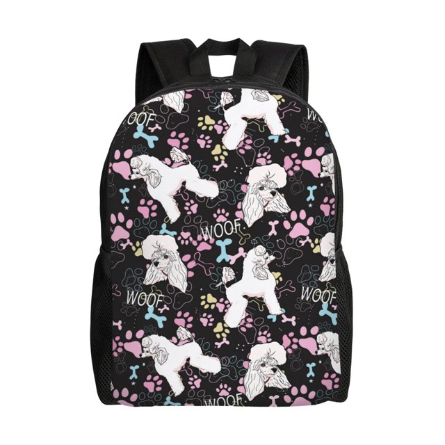 Disketp Cute Poodle Dog Mochila Unisex de Apertura Lateral Completa, Mochila para Laptop para Escuela, Trabajo y Viajes