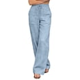 thumbnail image 6 of CYYOLLPF Palazzo Pants for Women Dress Pants Women Work Pants Women Sweat Pants for Womens Gaucho Pants for Women Capsule Wardrobe for Women 2026 Culottes for Women Sweatpants Blue M, 6 of 9