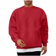 thumbnail image 2 of DODADAWANJ Crewneck Hoodies for Men Drop Shoulder Long Sleeve Pullover Loose Fit Solid Color Sweatshirt for Sport Resort Daily Workout M, 2 of 8