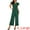 Dark Green, variant on Women's Formal Ruffled Sleeve Wide Legs Jumpsuits 2XL Black
