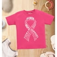 thumbnail image 4 of Shop4Ever Breast Cancer White Ribbon Word Montage Toddler's Cotton T-Shirt 3T Hot Pink, 4 of 6
