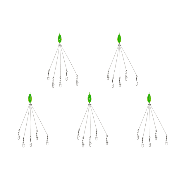 Señuelo Pesca Paraguas Rig 5 Brazos Fishing Group para Lubina () Verde