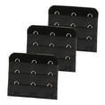 thumbnail image 1 of 3Pcs 2.2"x 2.0" Women Soft Bra Strap Extender, 3 Rows 3 Hook Bra Extender, Black, 1 of 5