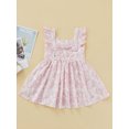 thumbnail image 4 of Bagilaanoe 0-5 Years Sister Matching Outfits Toddler Baby Girl Sleeveless Romper/Dress Cartoon Rabbit Print Ruffle Summer Clothes, 4 of 8