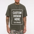 thumbnail image 5 of Custom T-Shirt with Your Image for Men Women, 230g Pure Cotton Washed Short Sleeve Tee Green 3XL, 5 of 6