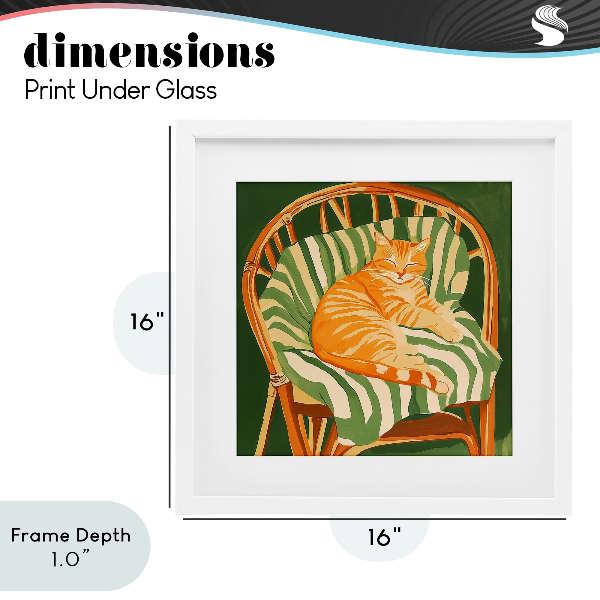 Stupell Industries Cat In Rattan Chair White Framed Print Under Glass, design by Walker Noble