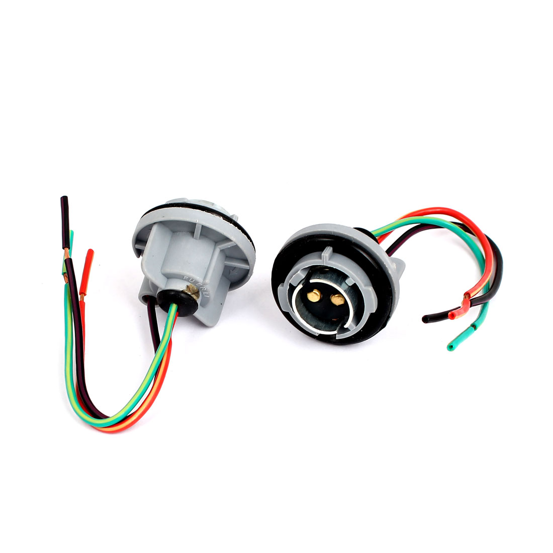 Pair BA15D 1157 Signal LED Bulb Lamp Light Socket Base Harness Wire