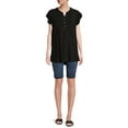 thumbnail image 2 of Time And Tru Women's Maternity Woven Pintuck Shirt, 2 of 6