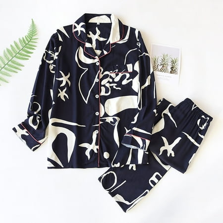 

Fiudx 2 Pieces Women s Pajamas Sets Cotton Pyjama Women s Pajamas Sleepwear Sets Spring Summer Homewear 1223