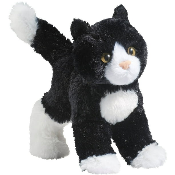 Peluche Douglas Snippy, gato blanco y negro, 20 cm