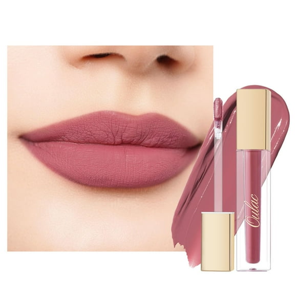 Lápiz labial líquido Oulac M12 rosa nude mate vegano impermeable