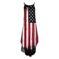 thumbnail image 3 of Día de la Independencia Mujer Verano Casual Sin Mangas Cuello Halter Tirante Falda Abertura Maxi Vestido Estampado Pompotops qwe13637, 3 of 4