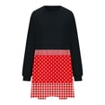 thumbnail image 4 of IROINNID Women's Large Size Long Lantern Sleeve Short Dress Crewneck Tie Waist Knit Cocktail Dress, 4 of 5
