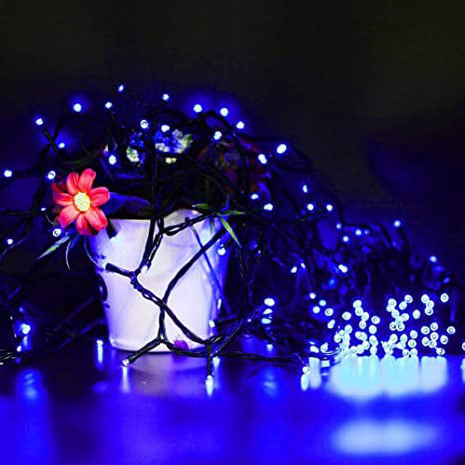 Twinkle Star 200 LED 66ft Christmas Tree String Lights Plug in, 8 Modes Green Wire Clear Bulbs Mini Lights, Waterproof Fairy String Lights Xmas Wedding Party Holiday Decoration, Blue - image 4 of 7