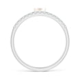 thumbnail image 2 of Angara Freshwater Cultured Pearl Dual Shank Ring with Diamonds in 14K White Gold for Women | June Birthstone Jewelry for Her, 2 of 8