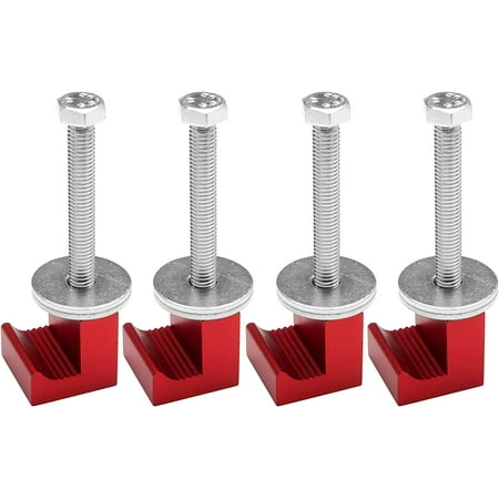 

Red Style 4 Pack No Drill Universal Truck Toolbox Mounting Kit Aluminium Alloy Firmly Bridges the Toolbox Cable Tie J Hook