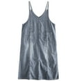 thumbnail image 5 of JGGSPWM Women's Sleeveless V Neck Denim Overall Jumper Dress Casual Loose Double Spaghetti Straps Midi Jean Dress Blue XL, 5 of 7
