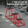 thumbnail image 5 of Dranite Plyometric Jump Boxes 3-Size Set, 12/18/24 Inch Anti-Slip Platform for Home Gym, 5 of 12