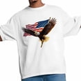 thumbnail image 3 of Independence Day Eagle Men's T Shirts Patriotic American Flag Red Stripe Blue Star T-Shirt for Men Crew Neck Tees Cotton Tops White, XL, 3 of 9