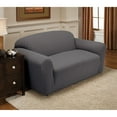 thumbnail image 3 of Stretch Sensations 1-Piece Stretch Newport Loveseat Slipcover, Grey, 3 of 7