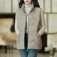 thumbnail image 2 of Htigea Puffer Vest for Women Lightweight Zip Up Quilted Vests Padded Gilet Solid Sleeveless Jacket with Pockets Gray XXL, 2 of 7