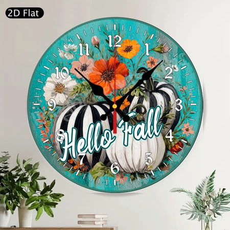 Hummingbird Floral Garden Round Wall Clock Silent Non-Ticking Home Decor