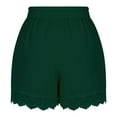 thumbnail image 4 of Caywon Women's Solid Color Lace Shorts Casual Shorts Spring Summer Breathable Soft Fashion Casual Home Wear Loose Shorts(Green,S), 4 of 8