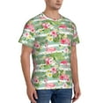 thumbnail image 2 of Vsdgher Tropical Flamingo Print Men's Dry Fit Mesh Athletic Shirts Moisture Wicking Tennis T-Shirt Tops, 2 of 9