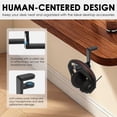 thumbnail image 5 of Dual Headphone Stand for Desk, 360° Rotating Under Desk Headset Holder Mount Clamp On Earphone Hanger with Cable Clip for 0.35 to 1.65 inch Thick Table, 5 of 10